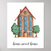 ホーム図解入りの、写真付きのスウィートホームアパートメント建物 ポスター (正面)