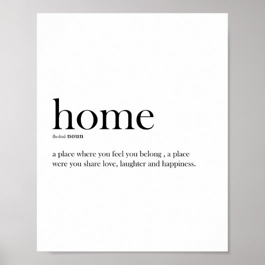 ホーム定義タイポグラフィ ポスター (正面)