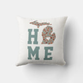 ホーム州のミシガンポピーズフローラルパターン クッション (裏面)