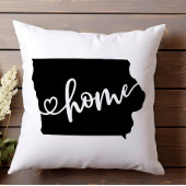 ホーム州アウトラインハートアイオワ クッション