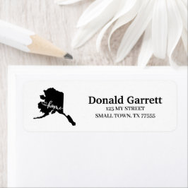 ホーム州アウトラインハートアラスカ住所 ラベル