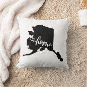 ホーム州アウトラインハートアラスカ クッション (ブランケット)