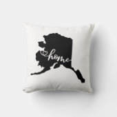 ホーム州アウトラインハートアラスカ クッション (正面)