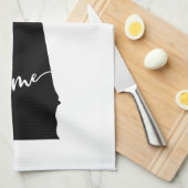 ホーム州アウトラインハートアラバマ キッチンタオル (四つ折り)