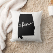 ホーム州アウトラインハートアラバマ クッション (ブランケット)