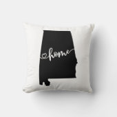 ホーム州アウトラインハートアラバマ クッション (正面)