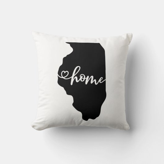 ホーム州アウトラインハートイリノイ クッション (正面)