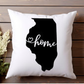 ホーム州アウトラインハートイリノイ クッション