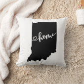 ホーム州アウトラインハートインディアナ クッション (ブランケット)