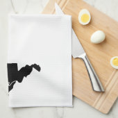 ホーム州アウトラインハートウェストバージニア キッチンタオル (四つ折り)
