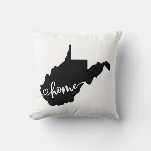 ホーム州アウトラインハートウェストバージニア クッション (正面)