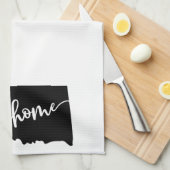 ホーム州アウトラインハートオクラホマ キッチンタオル (四つ折り)