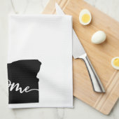 ホーム州アウトラインハートオレゴン キッチンタオル (四つ折り)