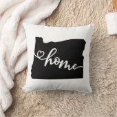 ホーム州アウトラインハートオレゴン クッション (ブランケット)