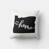 ホーム州アウトラインハートオレゴン クッション (正面)