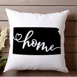 ホーム州アウトラインハートカンザス クッション