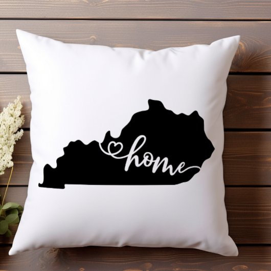 ホーム州アウトラインハートケンタッキー クッション