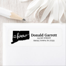 ホーム州アウトラインハートコネチカット住所 ラベル