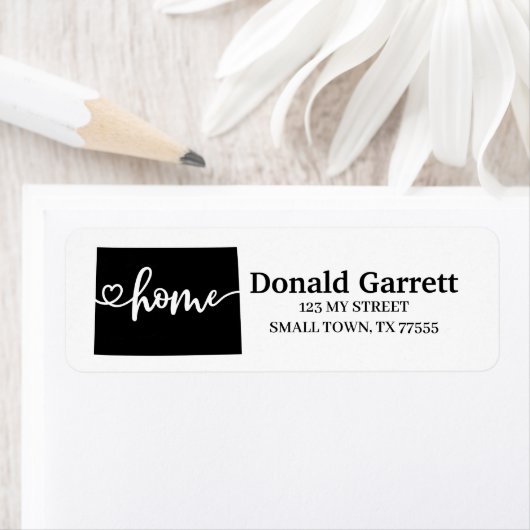 ホーム州アウトラインハートコロラドアドレス ラベル (インサイチュ)