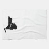 ホーム州アウトラインハートニューヨーク キッチンタオル (横)