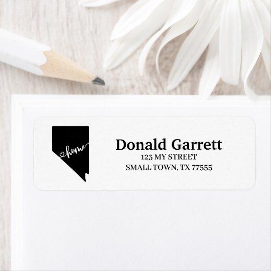 ホーム州アウトラインハートネバダアドレス ラベル (インサイチュ)