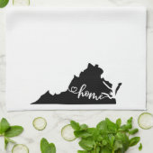 ホーム州アウトラインハートバージニア キッチンタオル (折り畳み)