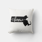 ホーム州アウトラインハートマサチューセッツ クッション (正面)