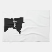 ホーム州アウトラインハートミネソタ キッチンタオル (横)