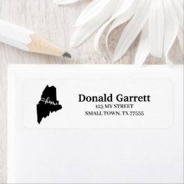 ホーム州アウトラインハートメイン住所 ラベル