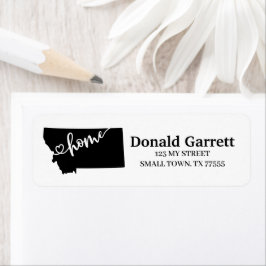 ホーム州アウトラインハートモンタナアドレス ラベル