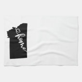 ホーム州アウトラインハートモンタナ キッチンタオル (横)