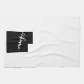 ホーム州アウトラインハートユタ キッチンタオル (横)