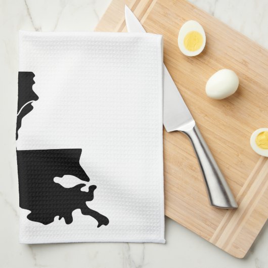 ホーム州アウトラインハートルイジアナキッチンタオル キッチンタオル (四つ折り)