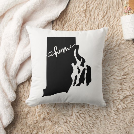 ホーム州アウトラインハートロードアイランド クッション (ブランケット)