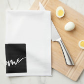 ホーム州アウトラインハートワイオミング キッチンタオル (四つ折り)