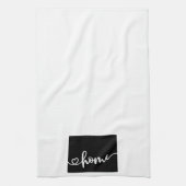 ホーム州アウトラインハートワイオミング キッチンタオル (縦)