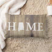 ホーム州アラバマ素朴ウッドファミリー名 ランバークッション (ブランケット)