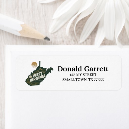 ホーム州ウェストバージニアレトロカラーアドレス ラベル (インサイチュ)