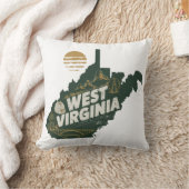 ホーム州ウェストバージニアレトロカラー クッション (ブランケット)