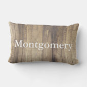 ホーム州コネチカット素朴ウッドファミリー名 ランバークッション (裏面)