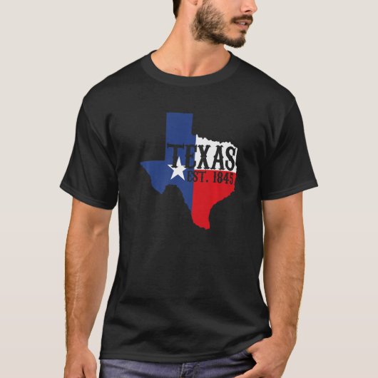 ホーム州テキサス州プライドテキサス州Est 1845 Tシャツ (正面)
