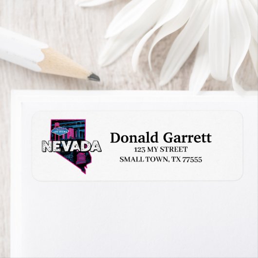 ホーム州ネバダレトロカラーアドレス ラベル (インサイチュ)