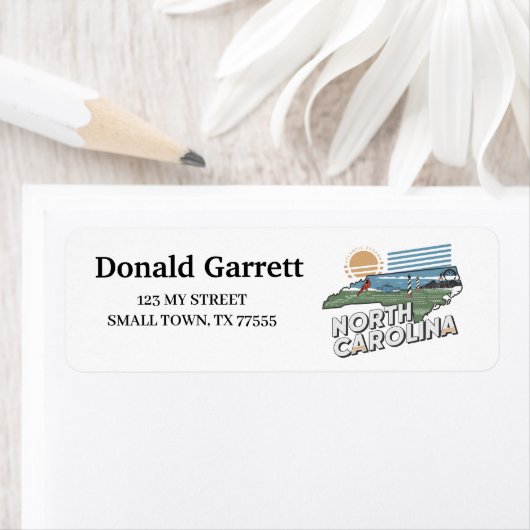ホーム州ノースカロライナレトロカラーアドレス ラベル (インサイチュ)
