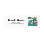 ホーム州フロリダレトロカラーアドレス ラベル (正面)