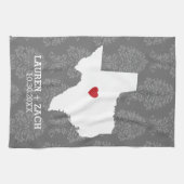 ホーム州マップアート – カスタムウェディングテキサス州 キッチンタオル (横)