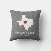 ホーム州マップアート – カスタムウェディングテキサス州 クッション (裏面)