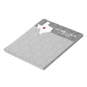 ホーム州マップアート – カスタムウェディングテキサス州 ノートパッド (回転)