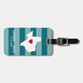 ホーム州マップアート – カスタムウェディングテキサス州 ラゲッジタグ (正面横)