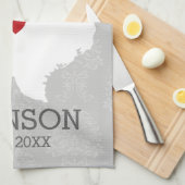 ホーム州マップアート – 名前をカスタムするテキサス州 キッチンタオル (四つ折り)