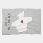 ホーム州マップアート – 名前をカスタムするテキサス州 キッチンタオル (横)